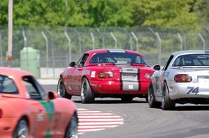 Evan Pecore's, Chris Craft's and Erik Nelson's Spec Miata Mazda Miatas