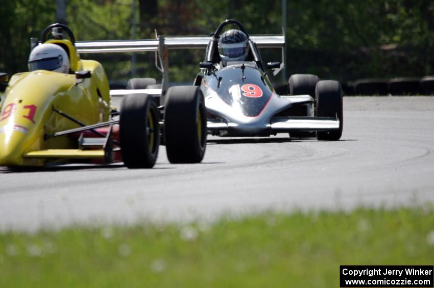 Steve Flaten's Star Formula Mazda chases Mike Fowler's Van Diemen RF96 Formula Continental