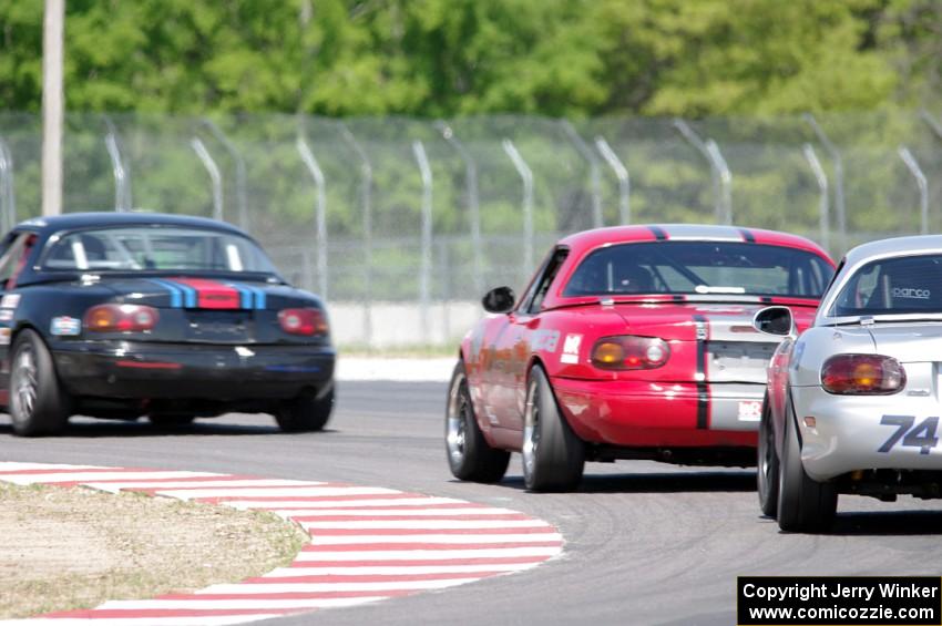 Samantha Silver's, Evan Pecore's and Chris Craft's Spec Miata Mazda Miatas