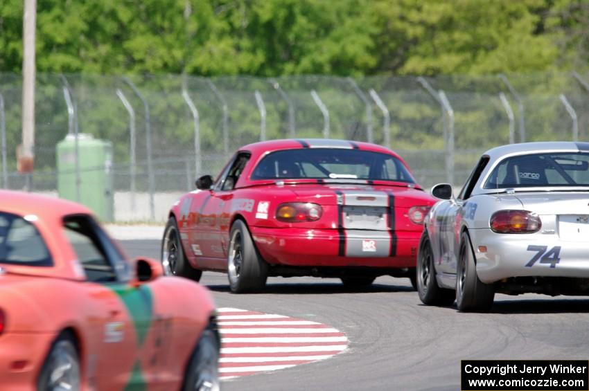 Evan Pecore's, Chris Craft's and Erik Nelson's Spec Miata Mazda Miatas