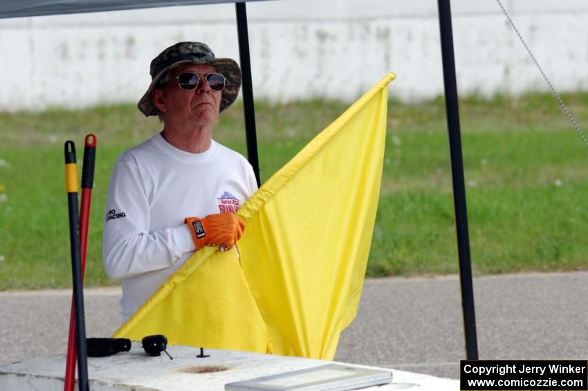 Cal Steffan manning the flags at turn 13.