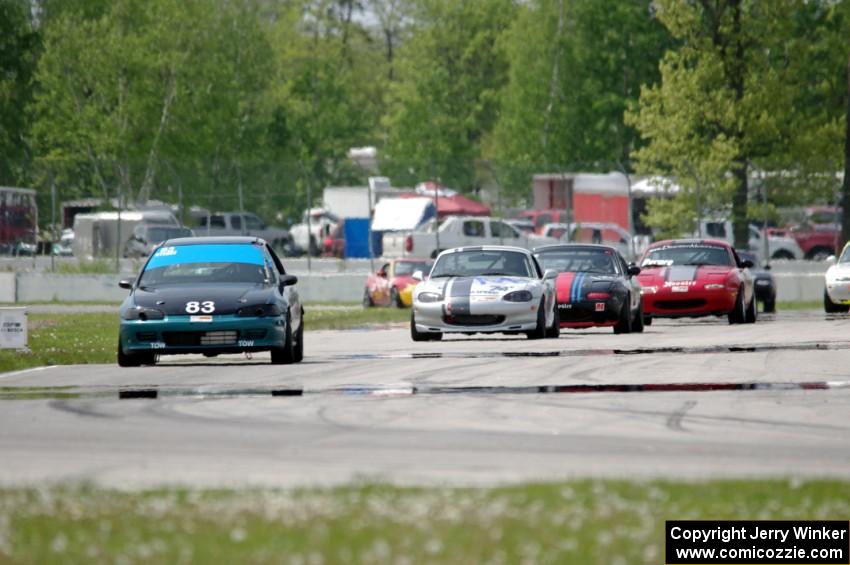 Mark Utecht's ITJ Honda Civic with Mark Utecht's ITJ Honda Civic with Chris Craft's, Samantha Silver's Spec Miata Mazda Miatas