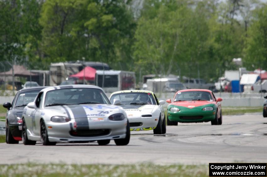 Chris Craft's, Samantha Silver's, Dan Corgard's and Erik Nelson's Spec Miata Mazda Miatas