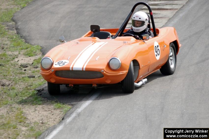Rich Stadther's Elva Courier spins coming out of turn 12.