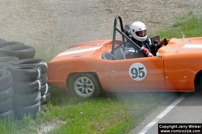 Rich Stadther's Elva Courier spins coming out of turn 12.