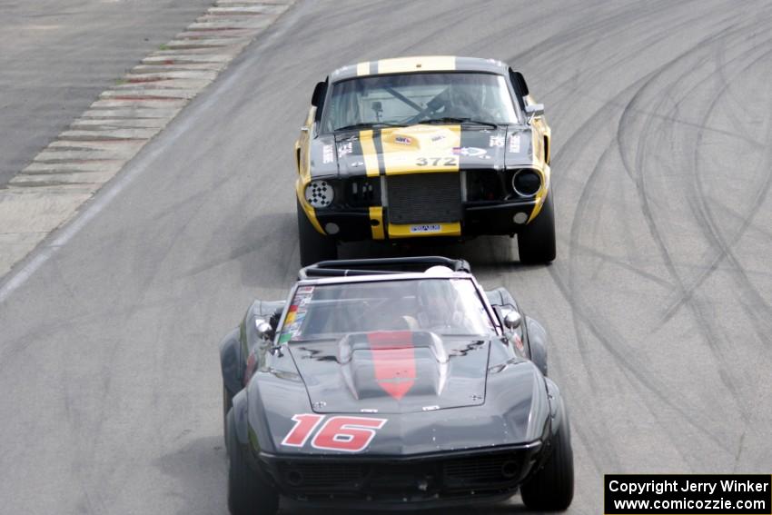 Doug Rippie's Chevy Corvette and Shannon Ivey's Ford Mustang Shelby GT350