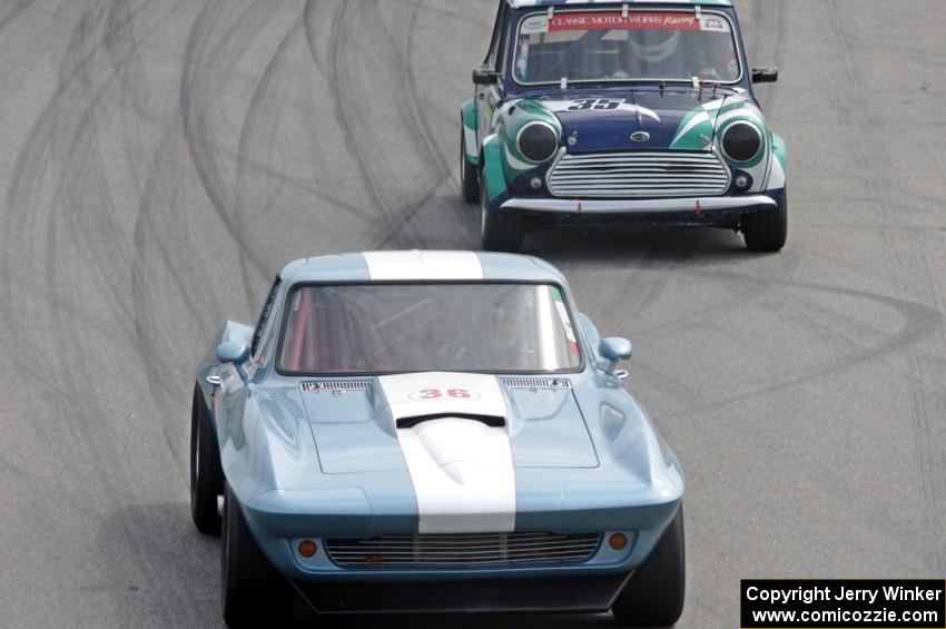 Daryn Bosell's Chevy Corvette and Dyrk Bolger's Austin Mini-Cooper