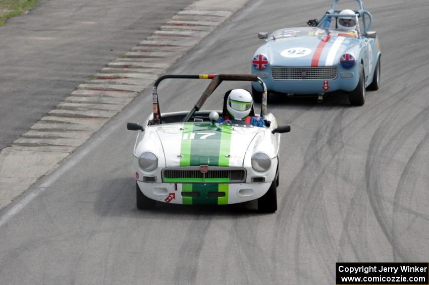 Steve Nichols' MGB and Randy Byboth's Austin-Healey Sprite