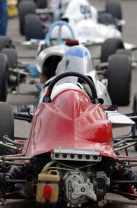 Marty Handberg's Tiga FFA80 Club Formula Ford on the false grid.