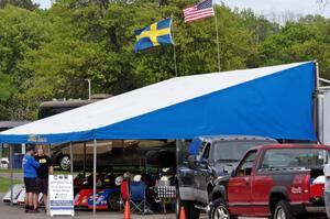 The Lindell Motorsports trailer and cars in the BIR paddock.