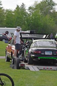 Aaron Jongbloedt's Spec Miata Mazda Miata in the paddock.