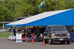 The Lindell Motorsports trailer and cars in the BIR paddock.