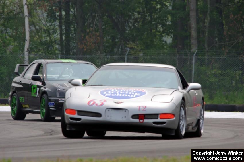 Bill Collins' ST2 Chevy Corvette and Team STI Guys' ST3 Subaru WRX STi