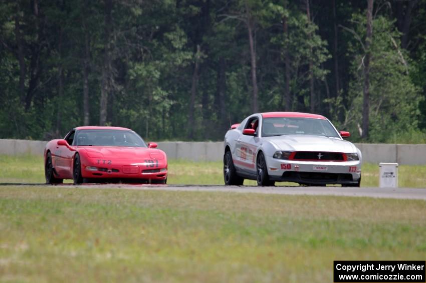 Allen Myers' TT3 Ford Mustang Boss 302 and Tony Belak's TT2 Chevy Corvette Z06