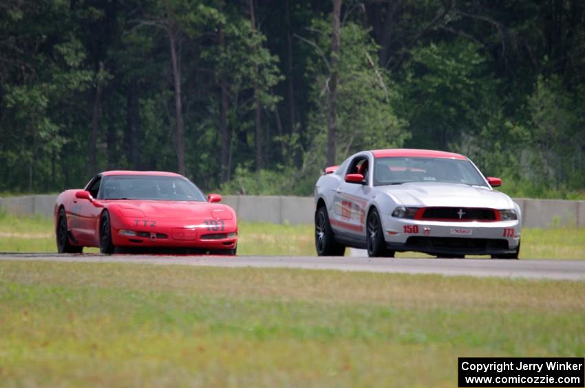 Allen Myers' TT3 Ford Mustang Boss 302 and Tony Belak's TT2 Chevy Corvette Z06