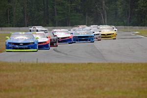 The TA2 field comes into turn 4 on the first lap.