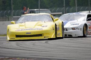 Doug Peterson's Chevy Corvette and Cliff Ebben's Ford Mustang