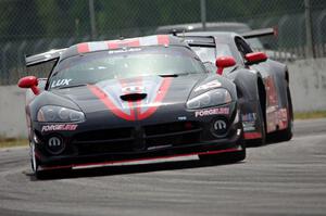 Cindi Lux's Dodge Viper and Dillon Machavern's Ford Mustang