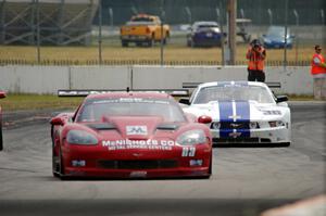 Amy Ruman's Chevy Corvette and Cliff Ebben's Ford Mustang