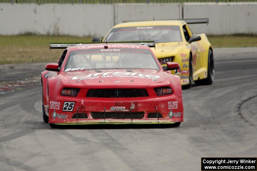 Ron Keith's Ford Mustang and Tom Sheehan's Chevy Camaro