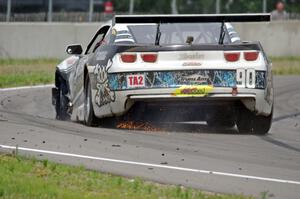 Justin Napoleon's Chevy Camaro gets a second flat tire.