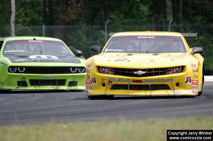 Tom Sheehan's Chevy Camaro and Joe Stevens' Dodge Challenger