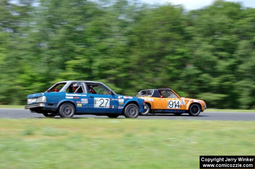 Team Jagermoose Porsche 914 and North Loop Motorsport BMW 325i