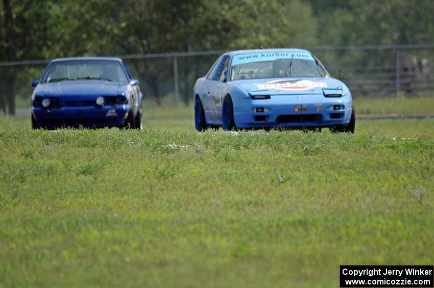 Team McQueen Nissan 240SX and Perpetual Adolescents Racing Ford Mustang