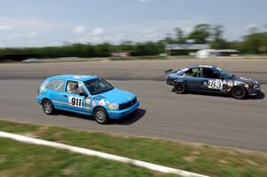 Mayhem Racing Honda Civic and Blue Sky Racing VW Golf