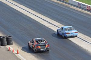 Team McQueen Nissan 240SX passes 8 Ball Racing Honda Civic