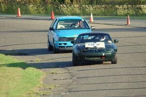 Transcendental Racing Mazda Miata and Blue Sky Racing VW Golf