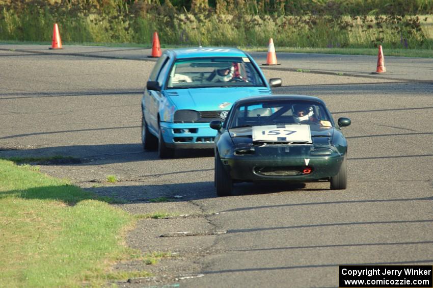 Transcendental Racing Mazda Miata and Blue Sky Racing VW Golf