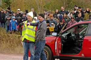 Greg Messler's Subaru WRX Wagon, car '0', checks out the SS1 (Green Acres I) spectator area.