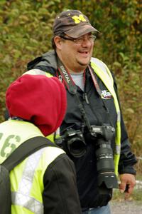 Rally-America photographer Scott Rains at the SS1 (Green Acres I) spectator area.