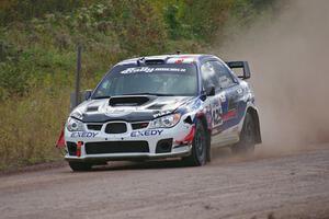 Adam Yeoman / Jordan Schulze Subaru WRX STi comes through the SS1 (Green Acres I) spectator area.