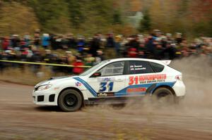 Jeffrey Reamer / Jeremy Jankowske Subaru WRX STi comes through the SS1 (Green Acres I) spectator area.