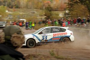 Jeffrey Reamer / Jeremy Jankowske Subaru WRX STi comes through the SS1 (Green Acres I) spectator area.