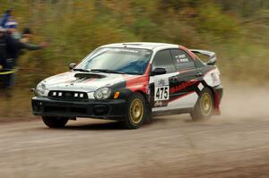 Adam Short / Danny Norkus Subaru WRX comes through the SS1 (Green Acres I) spectator area.