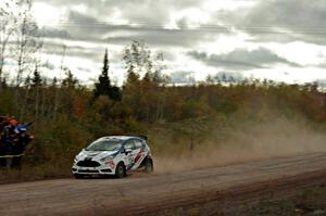 Steve LaRoza / Martin Headland Ford Fiesta ST comes through the SS1 (Green Acres I) spectator area.