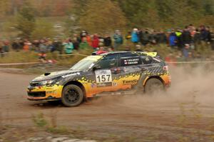 Tomas Solnicky / Piotr Boczek Subaru WRX STi comes through the SS1 (Green Acres I) spectator area.