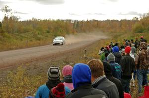 Justin Kollien / Daniel Garant Ford Fiesta R1 comes through the SS1 (Green Acres I) spectator area.