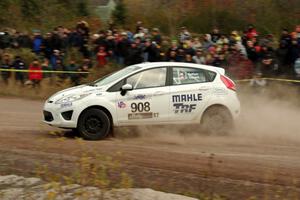 Justin Kollien / Daniel Garant Ford Fiesta R1 comes through the SS1 (Green Acres I) spectator area.