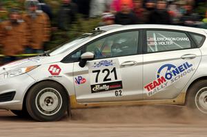 Keanna Erickson-Chang / Ole Holter Ford Fiesta R1 comes through the SS1 (Green Acres I) spectator area.