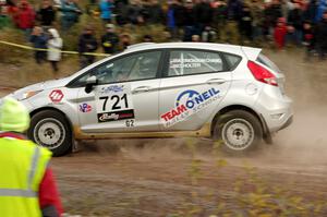 Keanna Erickson-Chang / Ole Holter Ford Fiesta R1 comes through the SS1 (Green Acres I) spectator area.