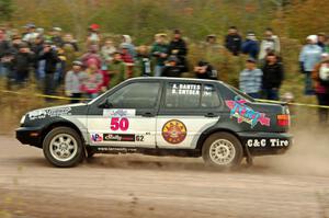 Al Dantes, Jr. / Brandon Snyder VW Jetta comes through the SS1 (Green Acres I) spectator area.