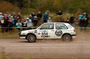 Dave Grenwis / Drew Burkholder VW GTI comes through the SS1 (Green Acres I) spectator area.