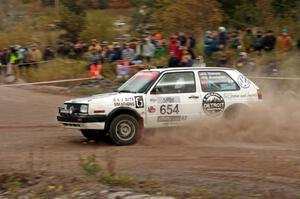 Dave Grenwis / Drew Burkholder VW GTI comes through the SS1 (Green Acres I) spectator area.