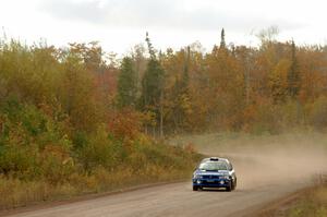 Nate Ellis / Steven Phillips Subaru Impreza 2.5RS comes through the SS1 (Green Acres I) spectator area.