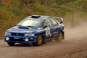 Nate Ellis / Steven Phillips Subaru Impreza 2.5RS comes through the SS1 (Green Acres I) spectator area.