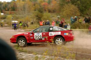 Johan Bjorkquist / Stephen Kurey Eagle Talon TSi comes through the SS1 (Green Acres I) spectator area.